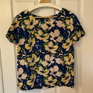 J. Crew Blue Boxy Blouse Short Sleeves